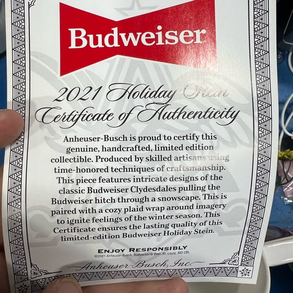 Budweiser “Plaid Holiday” Collectible Mug - Picture 3 of 5